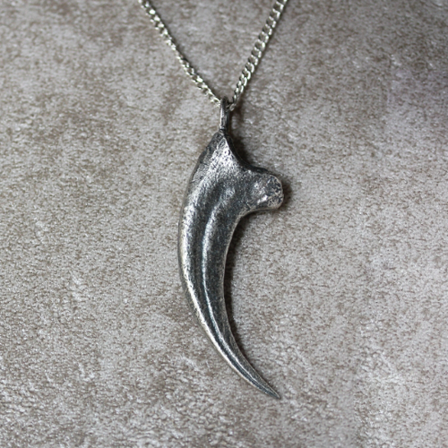 Sterling Silver Velociraptor Claw Necklace