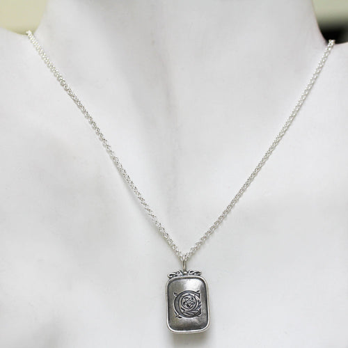 Monogram Silver Necklace- T