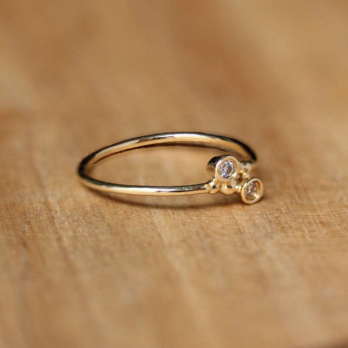 Toi et Moi Moissanite Ring, Couples Ring, 14k Gold, Size 7