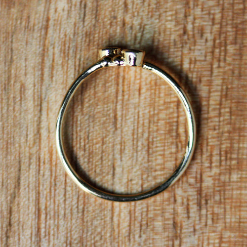 Toi et Moi Moissanite Ring, Couples Ring, 14k Gold, Size 7