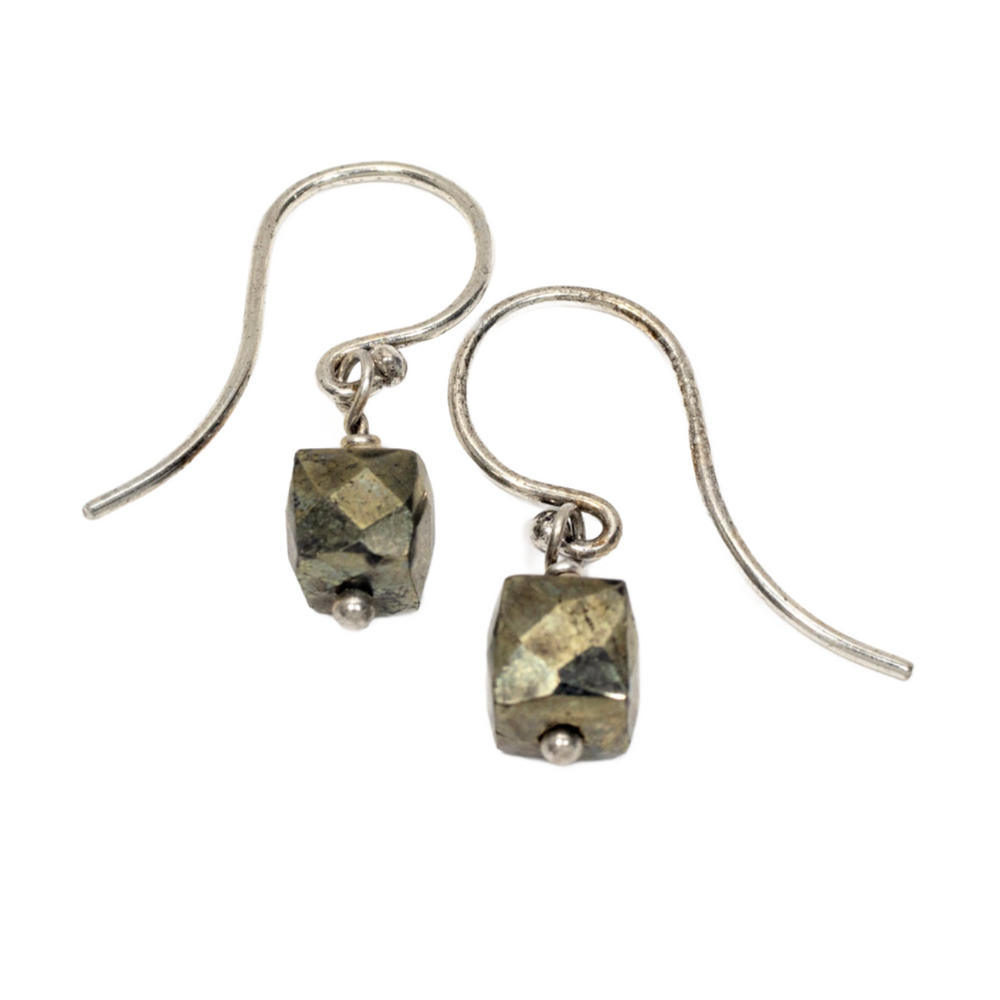 Pyrite Cube Dangle Earrings