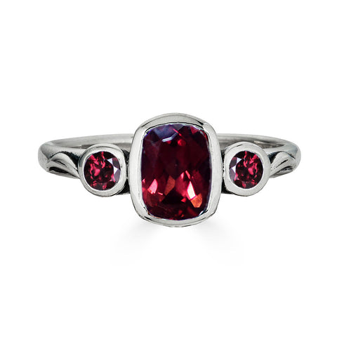 Three Stone Angel Ring -- more colors available