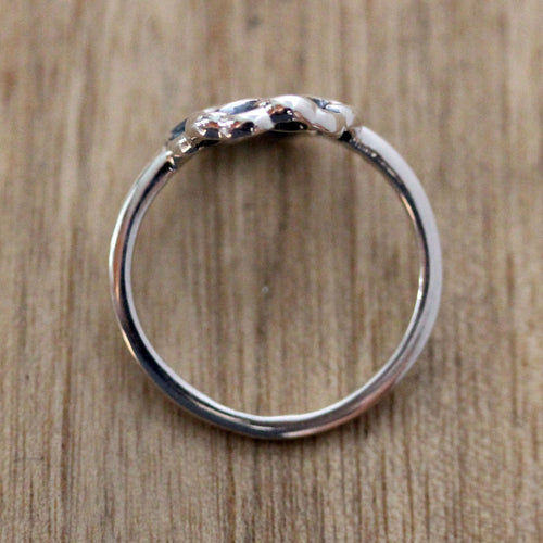 Sterling Silver Circle Link Ring, Enchaînted
