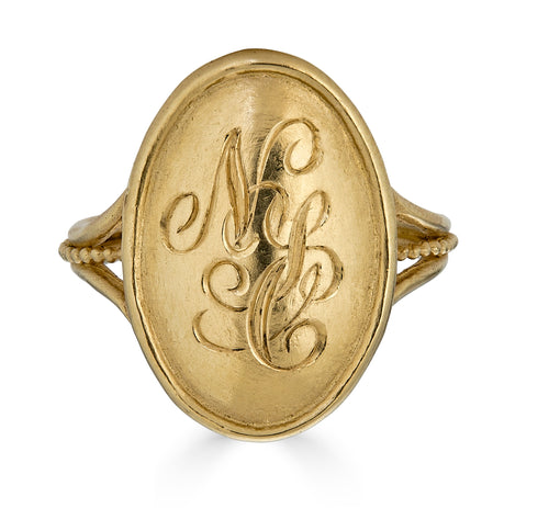 14k Gold Monogram Ring for Women