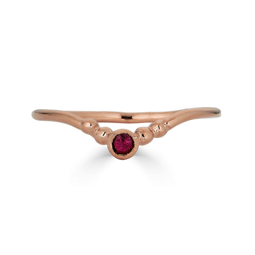 Ruby Shadow Band, 14K Rose Gold, Size 6.5