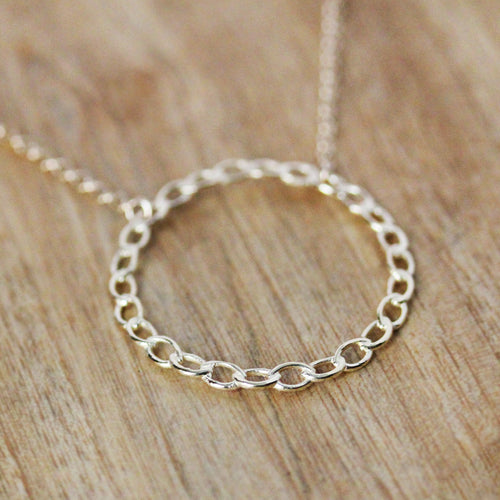 Circle Link Necklace, 14k Yellow Gold, Enchaînted