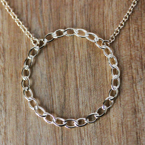 Circle Link Necklace, 14k Yellow Gold, Enchaînted