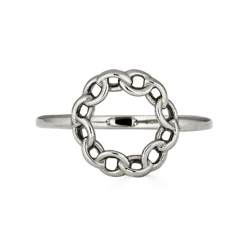 Sterling Silver Circle Link Ring, Size 7.25