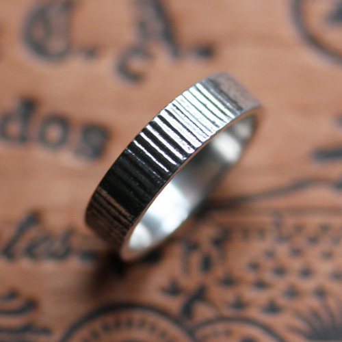Coin Edge Silver Band - Size 8