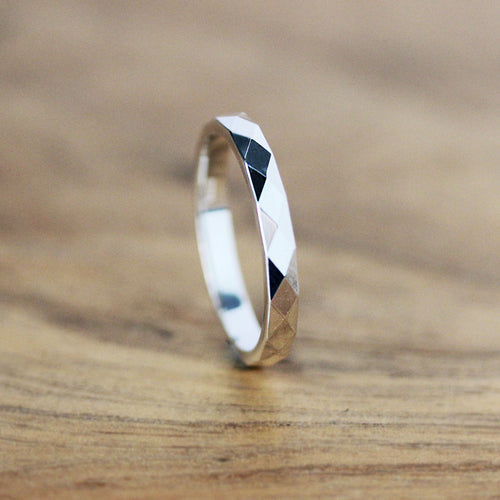 Faceted Silver Band