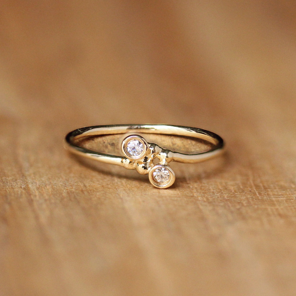Toi et Moi Moissanite Ring, Couples Ring, 14k Gold