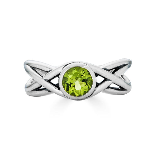 Crossover Celtic Gemstone Ring - Garnet - Size 8