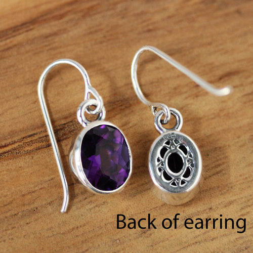 Oval Gemstone Dangle Earrings-- more colors available