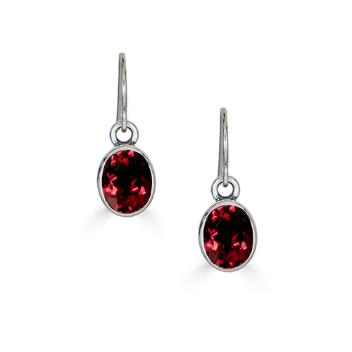 Oval Gemstone Dangle Earrings-- more colors available