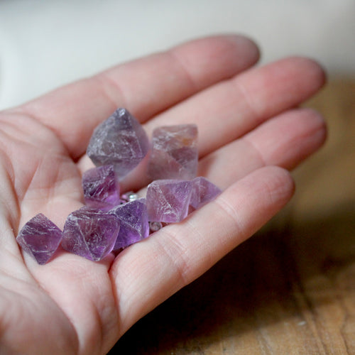 Purple Fluorite Octahedron Crystal, Ethically Sourced