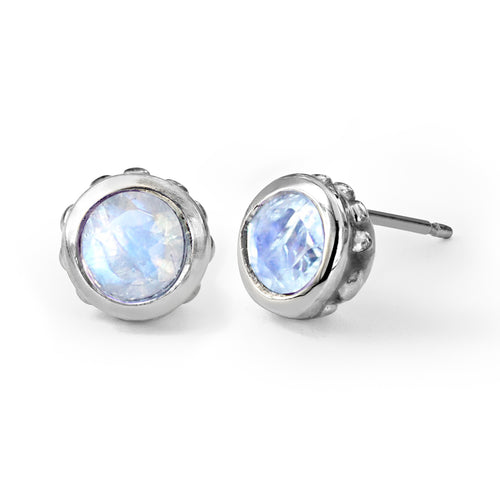 Bezel Birthstone Stud Earrings -- All Birthstones Available