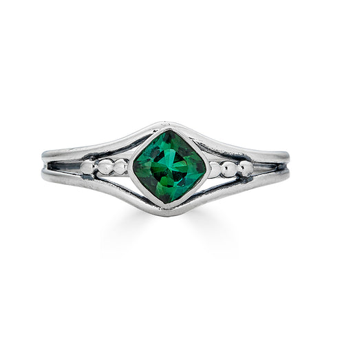 Satellite Green Tourmaline Ring, promise ring - Size 7