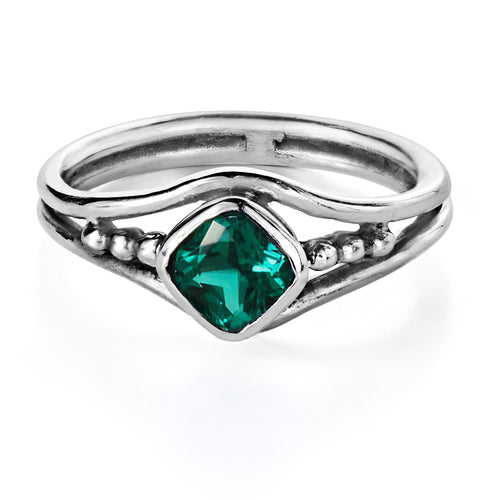 Satellite Green Tourmaline Ring, promise ring - Size 7