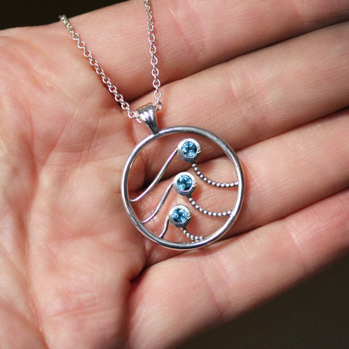 Elements Water Pendant - Silver and London Blue Topaz