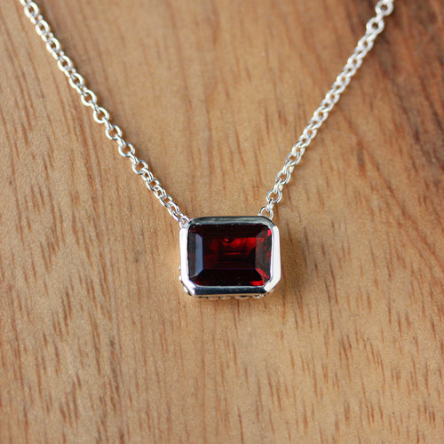 Emerald Cut Slider Necklace -- Other Colors Available