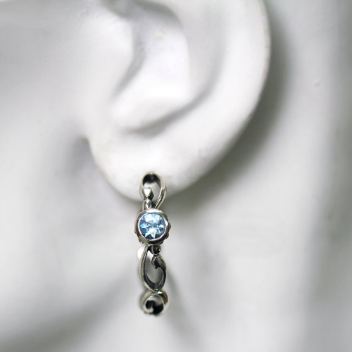 Infinity Aquamarine Hoop Earrings