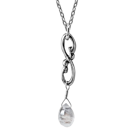 Infinity Swirl Moonstone Briolette Necklace