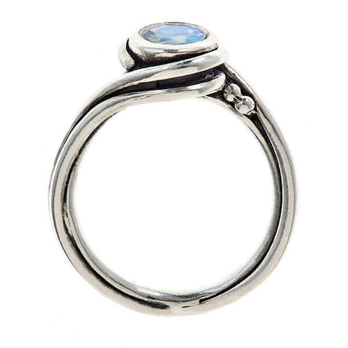 Gorgeous handmade rainbow moonstone ring with sterling silver from Metalicious