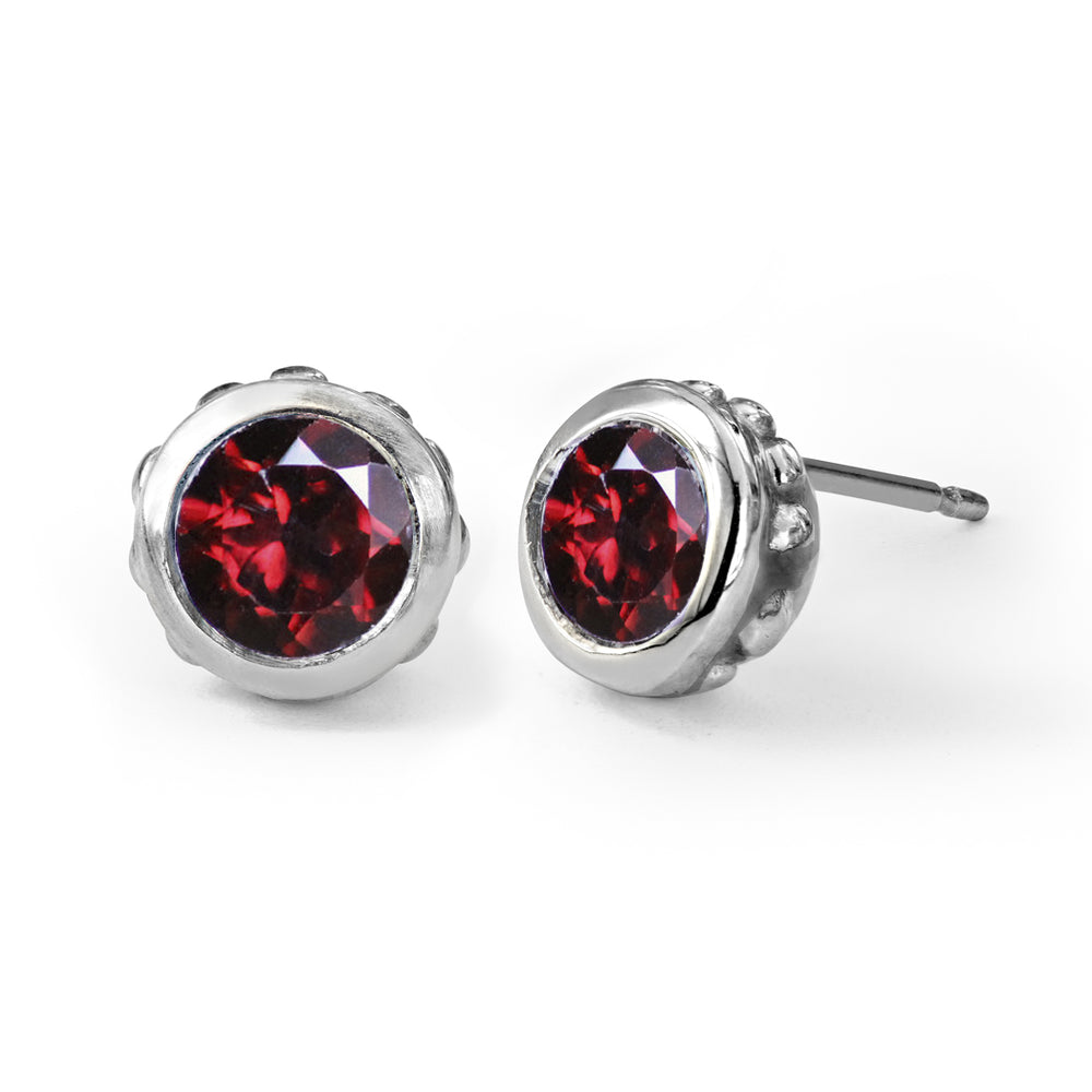 red-garnet-bezel-stud-earrings