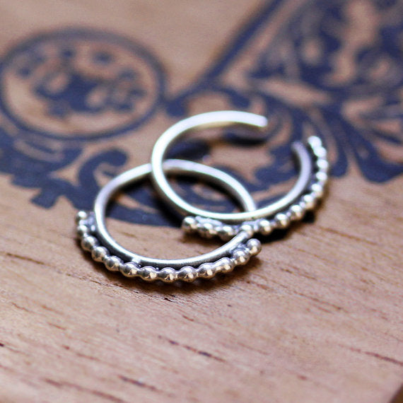 handmade-ethnic-Small-Silver-Huggie-Hoops