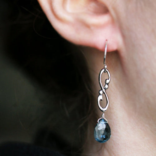 handmade-ethical-Wrought-swirl-London-blue-topaz-earrings-02
