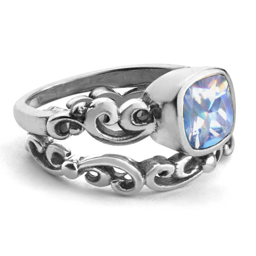 rainbow moonstone wedding set