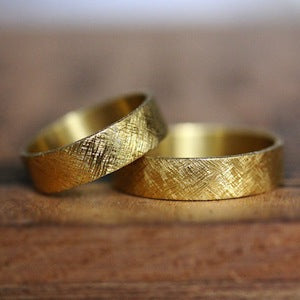 handmade-ethical-22K-Rustic-Wedding-Ring-Set