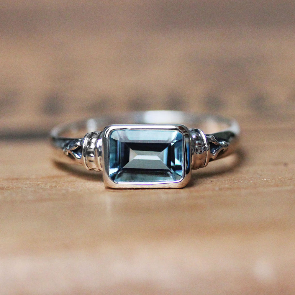 Emerald Cut Aquamarine Ring, Anne Brontë