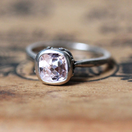 Morganite Engagement Ring Silver, Emily Brontë