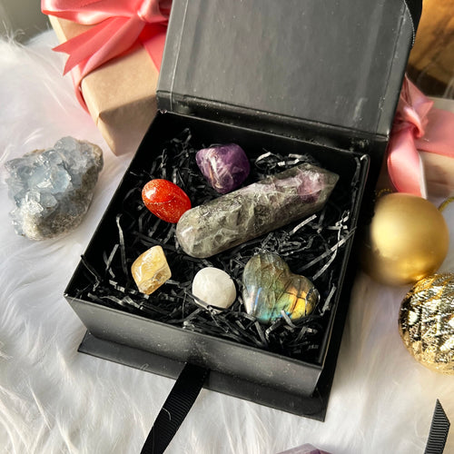 Good Vibes Positivity and Protection Gemstone Kit, Ethically Sourced Crystal Set