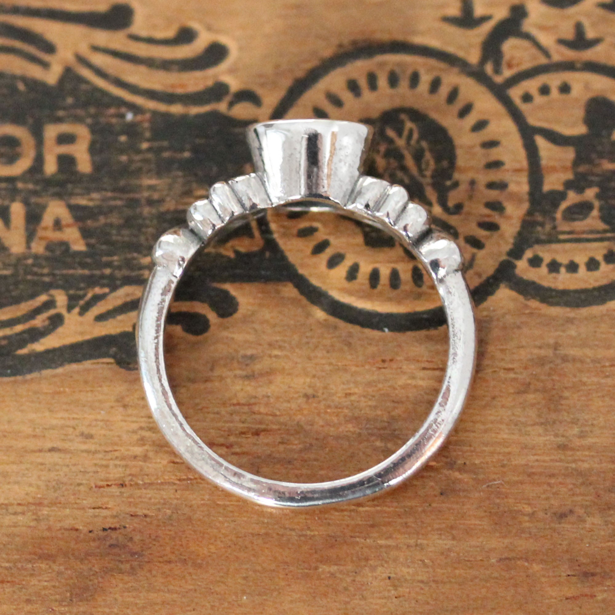 Rhodolite Garnet Oval Water Ring Sterling Silver, Water Dream