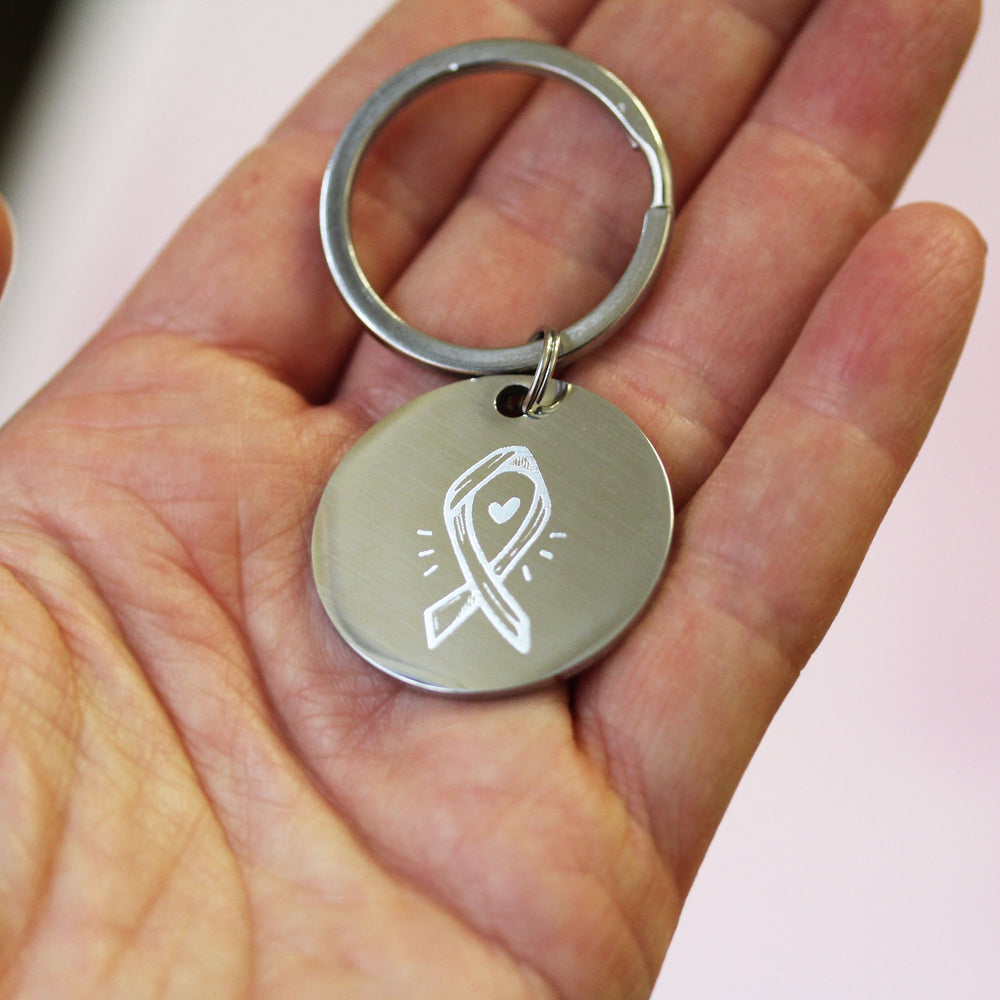 Breast Cancer Awareness Keychain - Ribbon