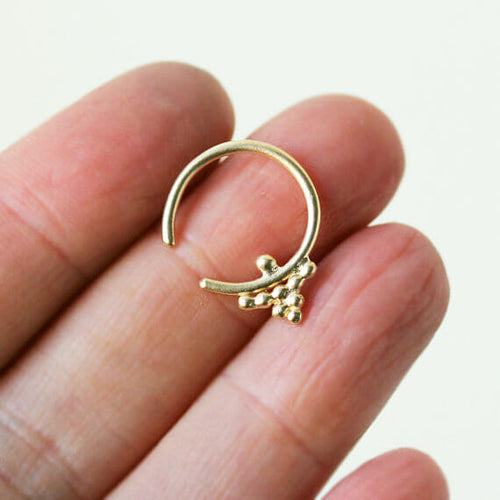 14k yellow gold tiny hoop earring