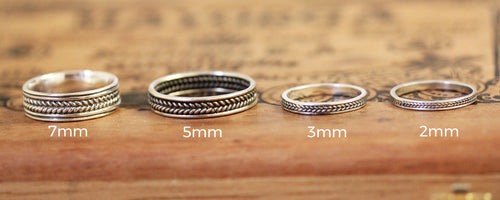 Silver Braided Wedding Band, Wheat, Ready to Ship in Size 11.5