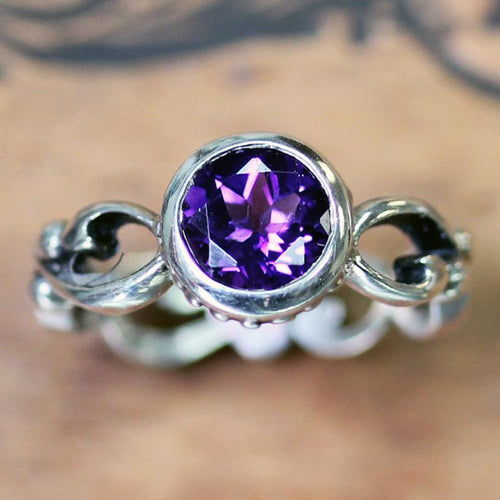 Amethyst Wrought Ring Set