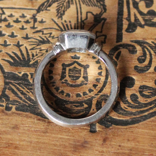 Asscher Cut Moissanite Ring, Sterling Silver