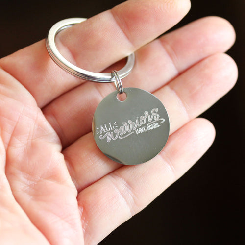All Warriors Have Scars Breast Cancer Awareness Keychain