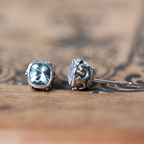 Brontë Stud Earrings, Aquamarine