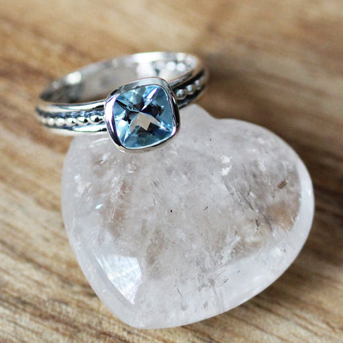 Modern Aquamarine Crush Ring