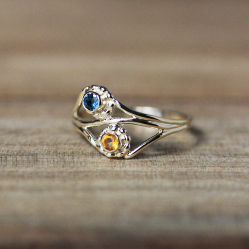 Gold Birthstone Ring - Duo
