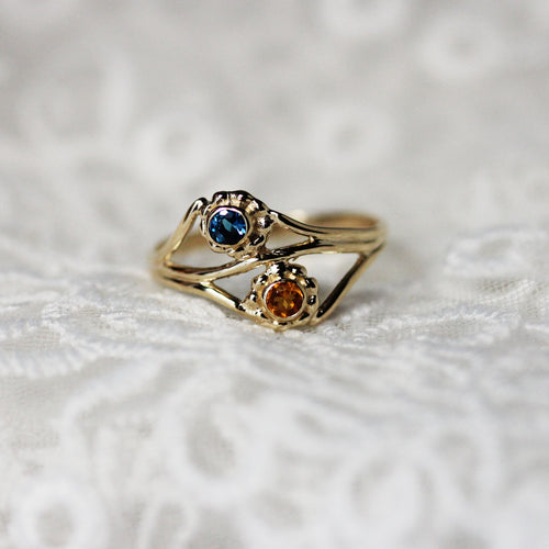 Gold Birthstone Ring - Duo