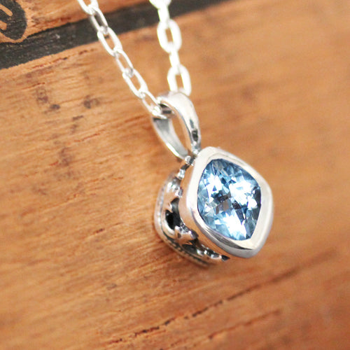 Aquamarine Sterling Silver Necklace, Emily Brontë