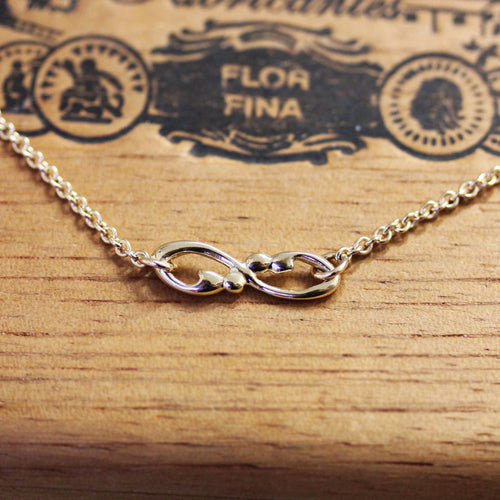 14k Yellow Gold infinity necklace