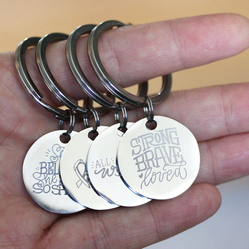 Breast Cancer Awareness Keychain - She Believed She Could So She Did