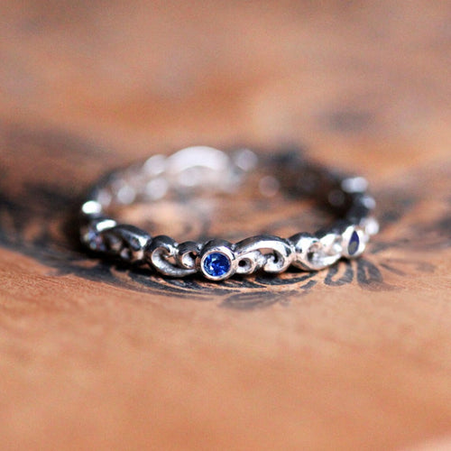 Sapphire Eternity Band White Gold, Water Dream